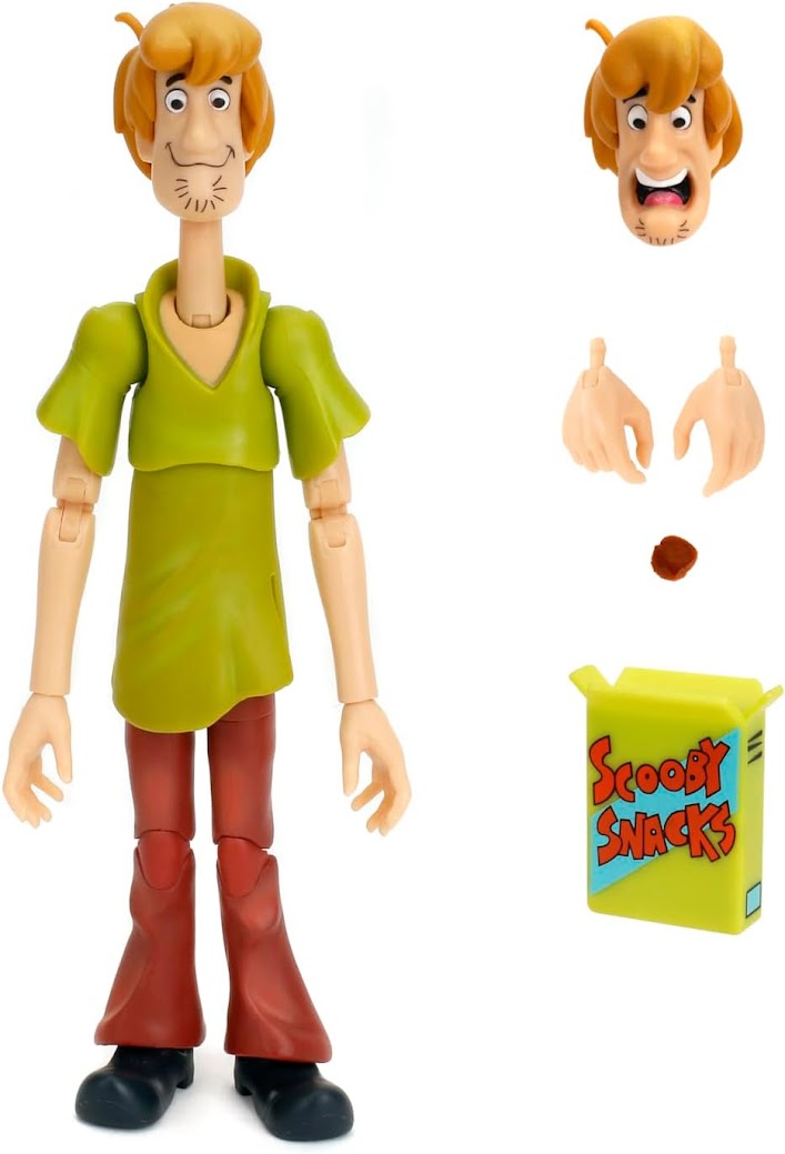 Jada Scooby-Doo! Wave 1 Shaggy Action Figure – 1:12 Deluxe Scale Toys – 6" Tall, Fully Articulated, Collector Packaging