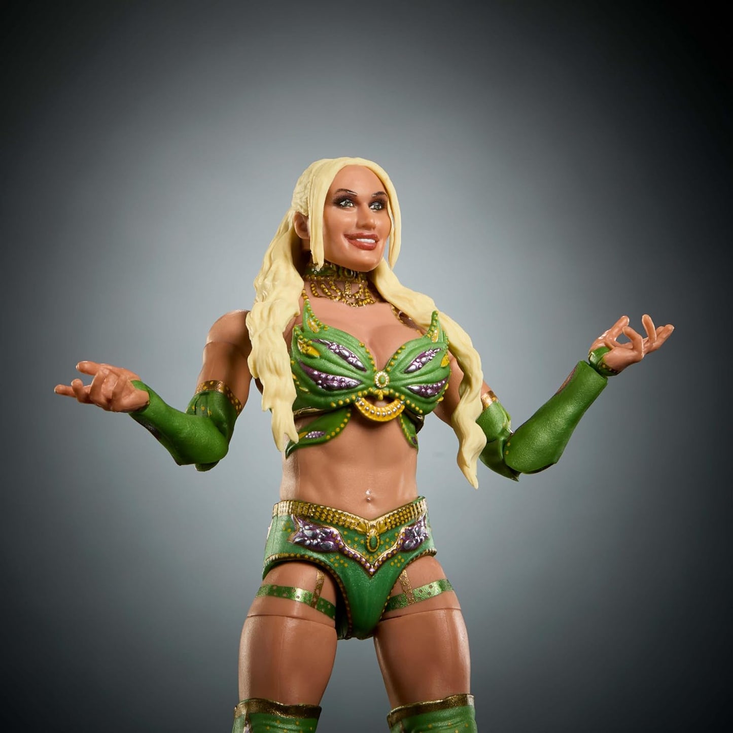 Mattel WWE Ultimate Edition Action Figure & Accessories Set, Tiffany Stratton 6-inch Collectible with Swappable Heads & Hands, 30 Articulation Points