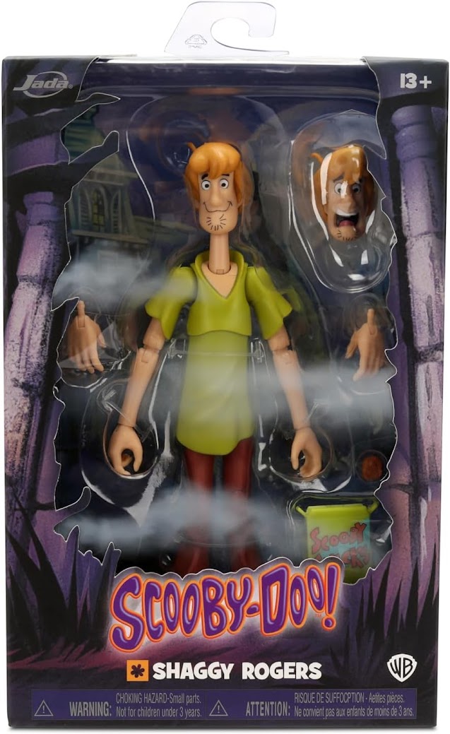 Jada Scooby-Doo! Wave 1 Shaggy Action Figure – 1:12 Deluxe Scale Toys – 6" Tall, Fully Articulated, Collector Packaging