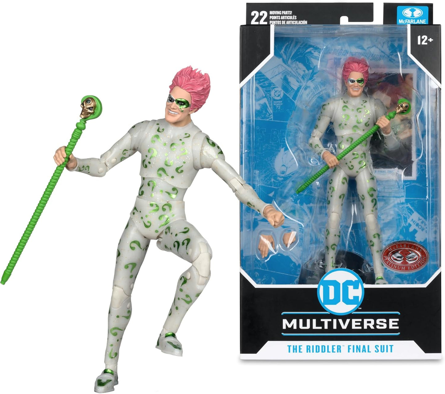 McFarlane DC Multiverse The Riddler Final Suit (Batman Forever) 7" Action Figure Toys (Red Platinum Edition)
